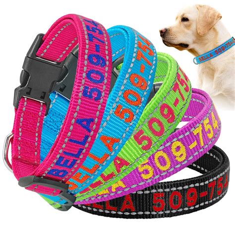 personalized dog collars for large dogs|dog collars with embroidered names.